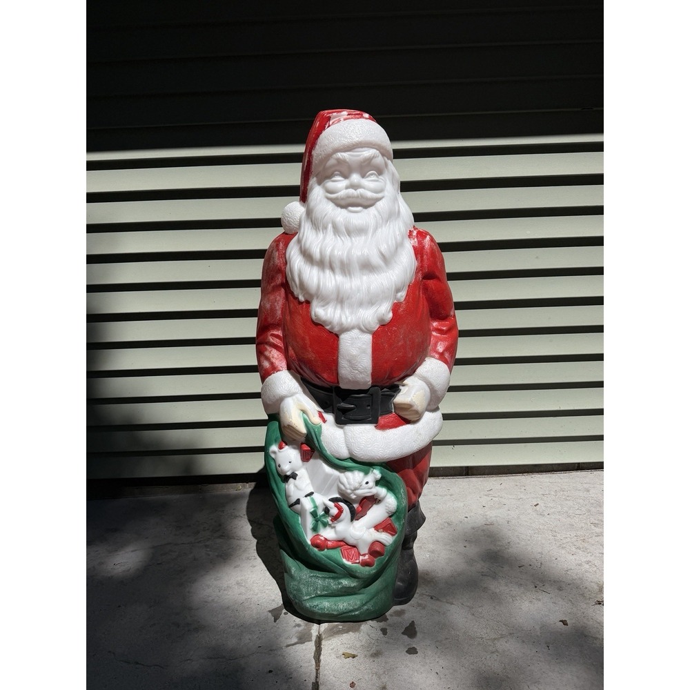 Vintage Empire 48" Santa Blow Mold Green Toy Bag Sack Empire Christmas Gifts